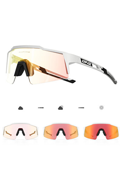 KAPVOE 1 lens Photochromic-RE-04 Bike Sunglasses Cycling Glasses for Man MTB Goggles Women Outdoor C