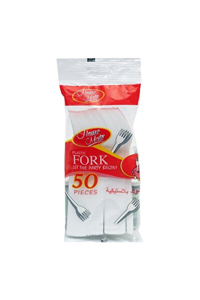 Homemate Home Mate White Plastic Forks – 50pcs Disposable Cutlery, 6.5 Inch Durable Design