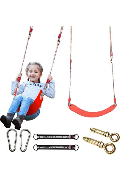 erorex Swing Seat Adjustable Rope 2 Carabiners 2 Screw Outside&Indoors Swing Seat Strong Tree Swing