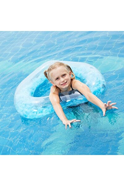 erorex Transparent Inflatable Swimming Ring Heart Shape 90Cm Green