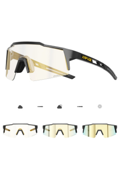 KAPVOE 1 lens Photochromic-GO-11 Bike Sunglasses Cycling Glasses for Man MTB Goggles Women Outdoor C