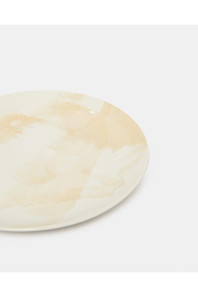 erorex Cream Marble Print Dinner Set (16 Piece), Off White, One Size