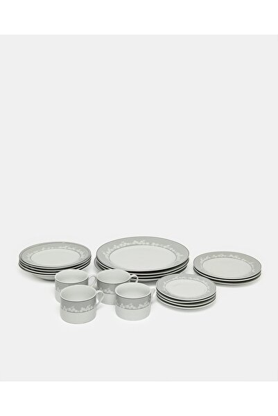 erorex Grey Geometric Print Dinner Set (20 Piece), Multicolor, One Size
