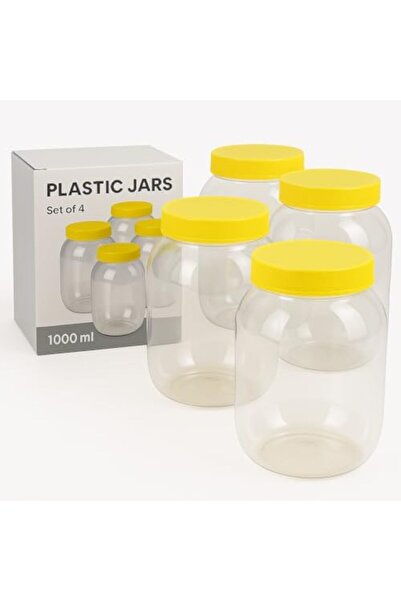 SunPet Round Spice Jar 4-Pieces Set, 1000 ml Capacity