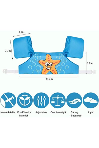 erorex Kids Swimming Float Vest Toddler Swim Aids Arm Floaties Ages 2 6 14 25Kg Learn Swim Safety Gear