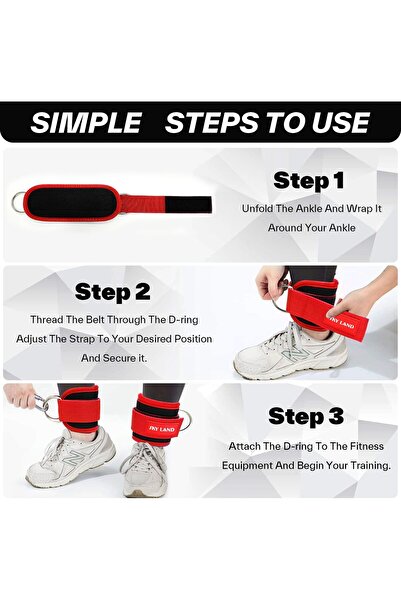 erorex Premium Padded Ankle Straps Cable Machines Adjustable Neoprene Support Steel D Ring Ideal Glute