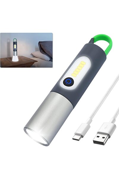 erorex مصباح يدوي LED قابل لإعادة الشحن IP4 مقاوم للماء من النوع C شحن عالي اللومن 4 أوضاع قابلة للتكبير والتصغير للتخييم