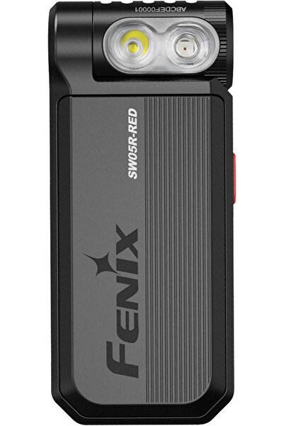 erorex SW05R مصباح LED أحمر أسود الجسم أبيض أحمر قابل لإعادة الشحن للتفتيش والأمن، 150 لومن، 39 دقيقة، 49 ساعة