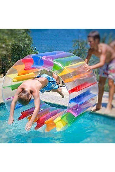 erorex Kids Colorful Inflatable Water Wheel 40 Inches Giant Roller Float Colorful Swimming Pool Float