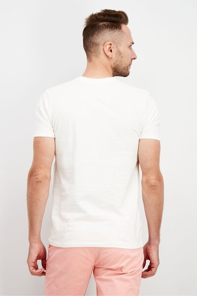 DIFUZED Men Crew Neck Short Sleeve Graphic Print T-shirt, White