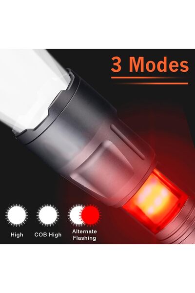 erorex Magnetic Torch Rechargeable Flashlight XHP50 COB LED Adjustable Focus Work Light 360° Rotatable