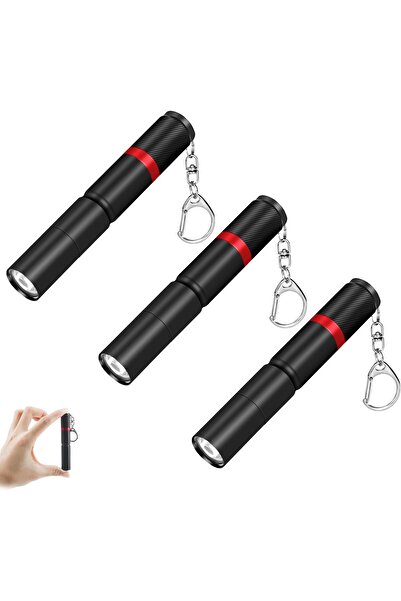 erorex مصباح يدوي LED صغير الحجم أحادي الوضع يعمل ببطارية AAA ومفتاح مطاطي مرن معدني قوي