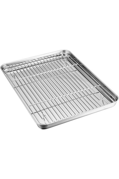 erorex مجموعة رفوف صينية الخبز، صينية صينية خبز من الفولاذ المقاوم للصدأ، رف تبريد صينية خبز الكوكيز، مقاوم للصدأ،