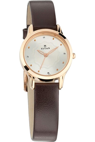 erorex Silver Dial Leather Strap Watch