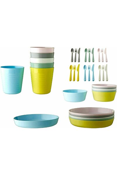 erorex Kalas 36 Piece Dinnerware Set, Assorted, Colors May Vary