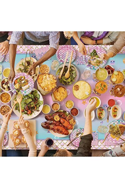 erorex 92 Pcs Mermaid Party Supplies Kids Birthday Tableware Plate, Napkin, Cup, Fork Ocean Themed