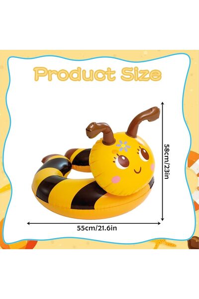 erorex Pool Inflatables Kids Age 2 6 Swimming Honeybee 21½" Rubber Ring Pool Floats Swimming Pool Toys