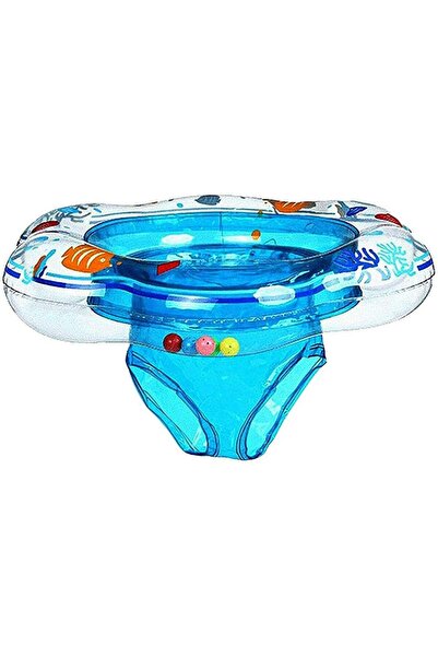 erorex وسادة هوائية مزدوجة للأطفال، مقعد سباحة قابل للنفخ مصنوع من مادة البولي فينيل كلوريد، حلقة سباحة زرقاء، لعبة