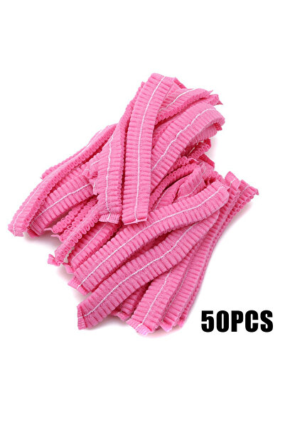 Choice5 50 قطعة أو 100 قطعة من شبكات الشعر المقاومة للماء باللون الوردي، غطاء استحمام، غطاء غير منسوج مقاوم للغبار، غطاء لتطويل الرموش، مكياج