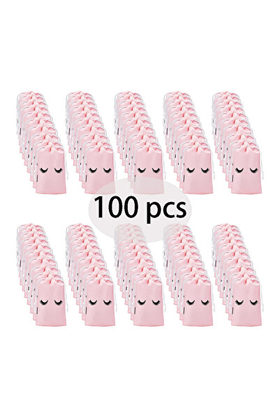 Choice1 100Pcs-PINK 50/100 Eyelash Aftercare Bags Plastic Drawstring Lashes Bag Toiletry Makeup Pouch Cosmet