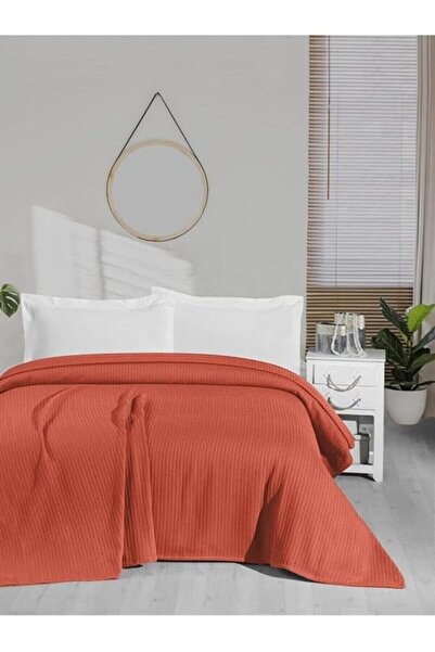 STOREMAX lvnshop Örgü Pike Tek kişilik%100 Pamuk 170x240 - Kiremit 224120