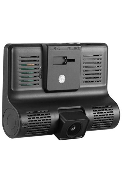 Denx كاميرا سيارة DVR ثلاثية القنوات مع كاميرا أمامية داخلية خلفية ومستشعر G ورؤية ليلية وتسجيل حلقي.