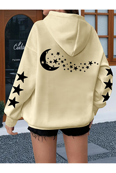 GALASHOP Star Moon Patterned Women's Hoodie