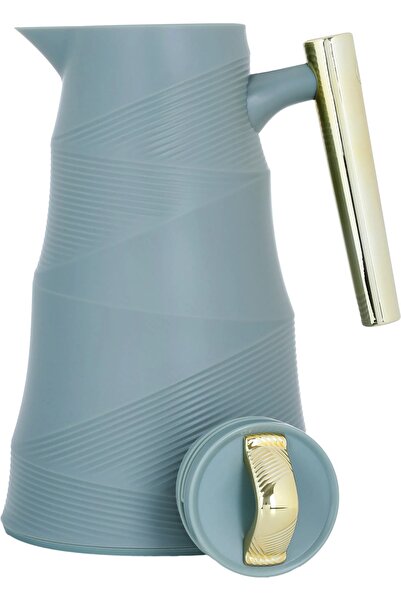 Glory ترمس بامبو، سعة 1 لتر، وعاء داخلي زجاجي، غلاف خارجي بلاستيكي