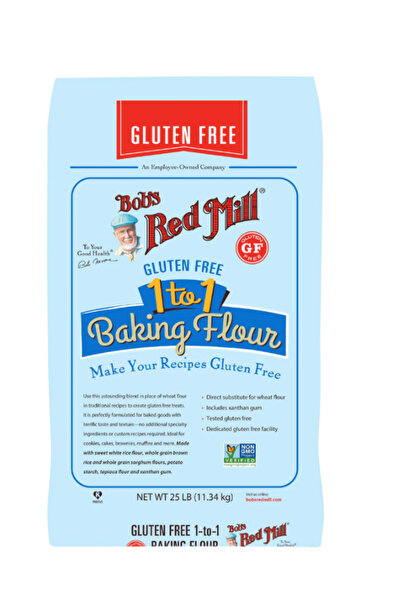 Bob's Red Mill دقيق خبز 1 إلى 1، خالي من الغلوتين، نباتي 11.34 كجم