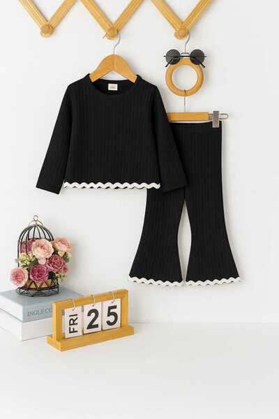 CINARIUM طقم سروال بادي وسروال إسباني بتفاصيل من قماش السوتاش للفتيات لمناسبا...