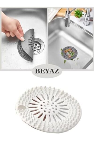 STOREMAX Sersashop Sink Stopper with Strainer for Bathroom Tub, Round Sink Tub Bath Drain Cover White R