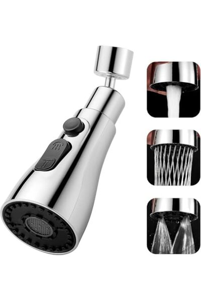 STOREMAX Sersashop Universal 3-Function Water-Saving Kitchen Faucet Head 720 Degree Rotatable S