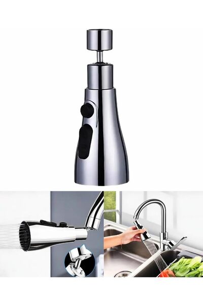 STOREMAX Sersashop Universal 3-Function Water-Saving Kitchen Faucet Head 720 Degree Rotatable S