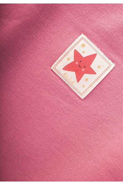 Cigit Label Detailed Sweatshirt Set Age 1-7 Coral