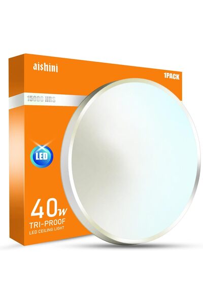 genernic مصابيح سقف LED بيضاء 6500 كلفن من Aishini Modern بقدرة 40 واط، باللون الأبيض فقط