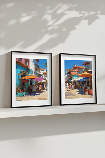 STARYUNA Set de pictură dublă cu efect de pictură în ulei, cu cadru negru, cu...