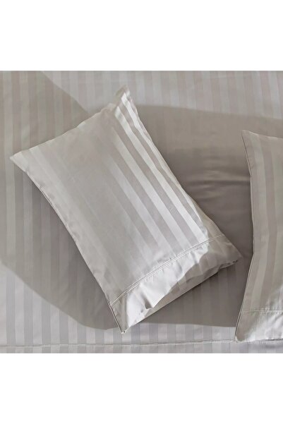 Generic Satin Stripe Pima Cotton Sateen 525 Thread Count 3-Piece King Duvet Cover Set - 220x230 cm