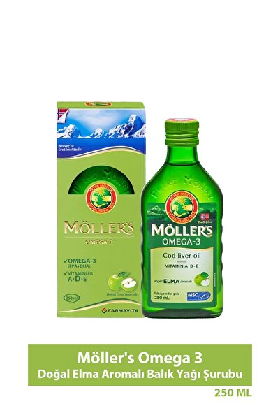 ASFSTORE Möller's Omega 3 Doğal Elma Aromalı Balık Yağı Şurubu 250 ml
