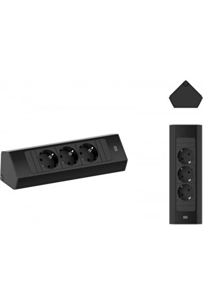 Bachmann Πρίζα επίπλου CASIA 2, 3 πρίζες Schuko τύπου F, 16 A, IP20, κατασκευασμένη από αλουμίνιο, κάθετη