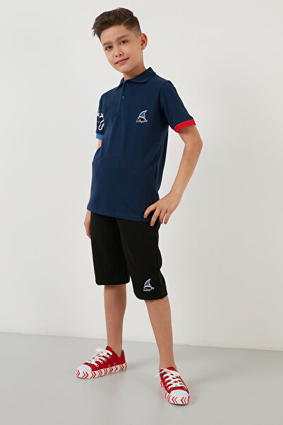 Lela Printed Elastic Waistband Polo Neck 100% Cotton 2-Piece Bottom-Top Suit Boy's Suit 59213423