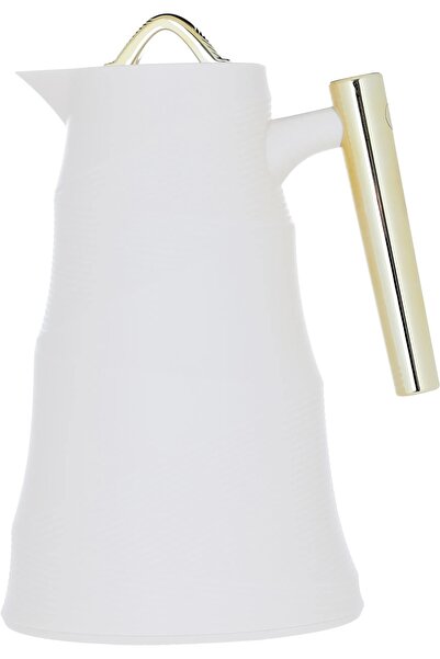 Glory Bamboo thermos, 1 liter, glass inner container, plastic outer shell - white