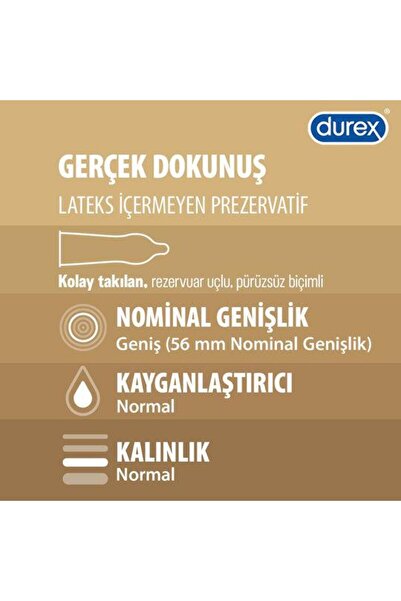 Durex Seddar Collection Gerçek Dokunuş Ultra Kaygan Prezervatif 10'lu 3 Adet
