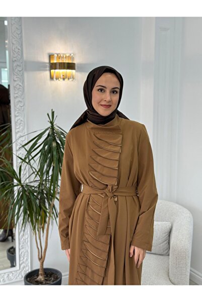 MissWhence Önü Fırfırlı Pardesü Taba 36525