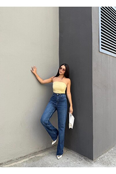 Woman Denim kadın yüksek bel pantolon