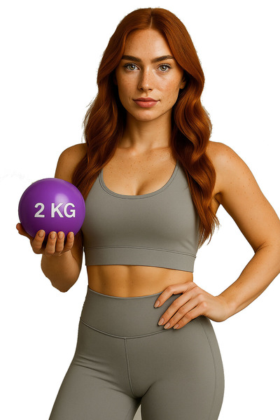 Jet Ağırlık Topu Pilates Toning Ball 2 Kg – Sağlık Denge ve Fitness Mor Egzersiz Topu Evde Spor Aleti