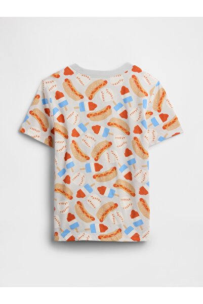GAP Erkek Bebek Krem Grafikli T-Shirt