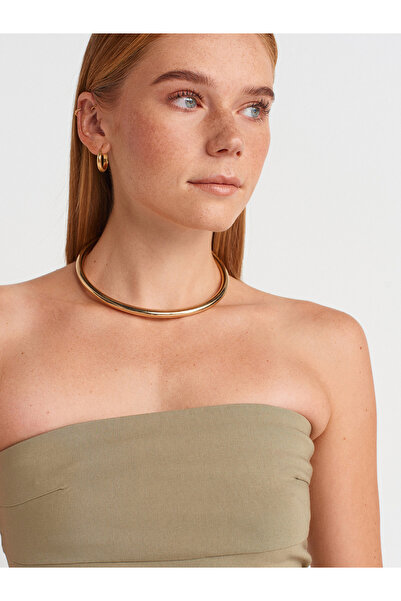 Dilvin 91368 Strapless Midi Dress-Cagla