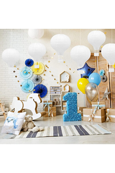 Jangostor Set of 6 hot air balloons for wedding/party Jangostor, paper, white, 30/25 cm