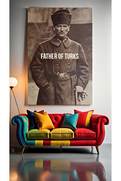 özkacar FATHER OF THE TURKS ATATÜRK Ev Duvar Salon Güzellik Salonu Ofis Dükkan Dekarasyon Kanvas Tablo
