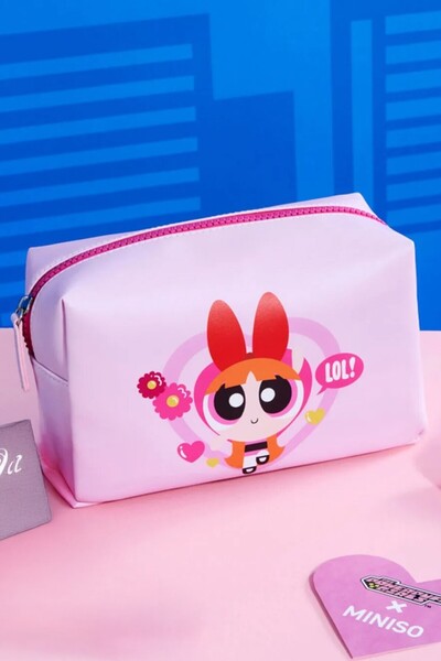 Miniso Powerpuff Girls Lisanslı Kare Kozmetik Çantası - Blossom